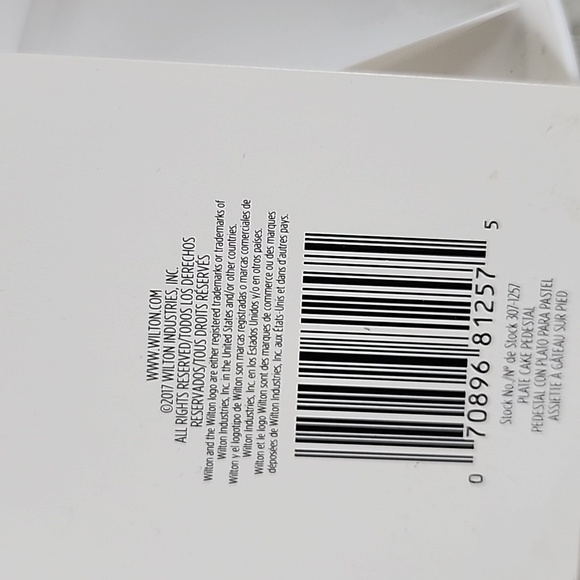 Wilton cake white serving plate removable pedestal fits Wilton 10" boards NEW - Picture 6 of 6